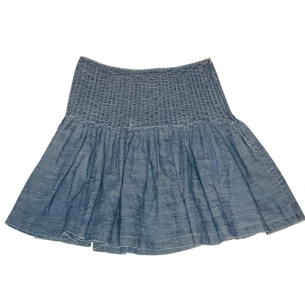 Vintage Y2K Ralph Lauren Polo jeans co pleated flare denim skirt western boho 10